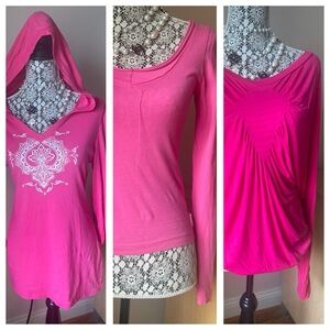 3 Tops: Diesel, Seven & Buffalo Women's Pink Long Sleeve T-Shirt Hoodie